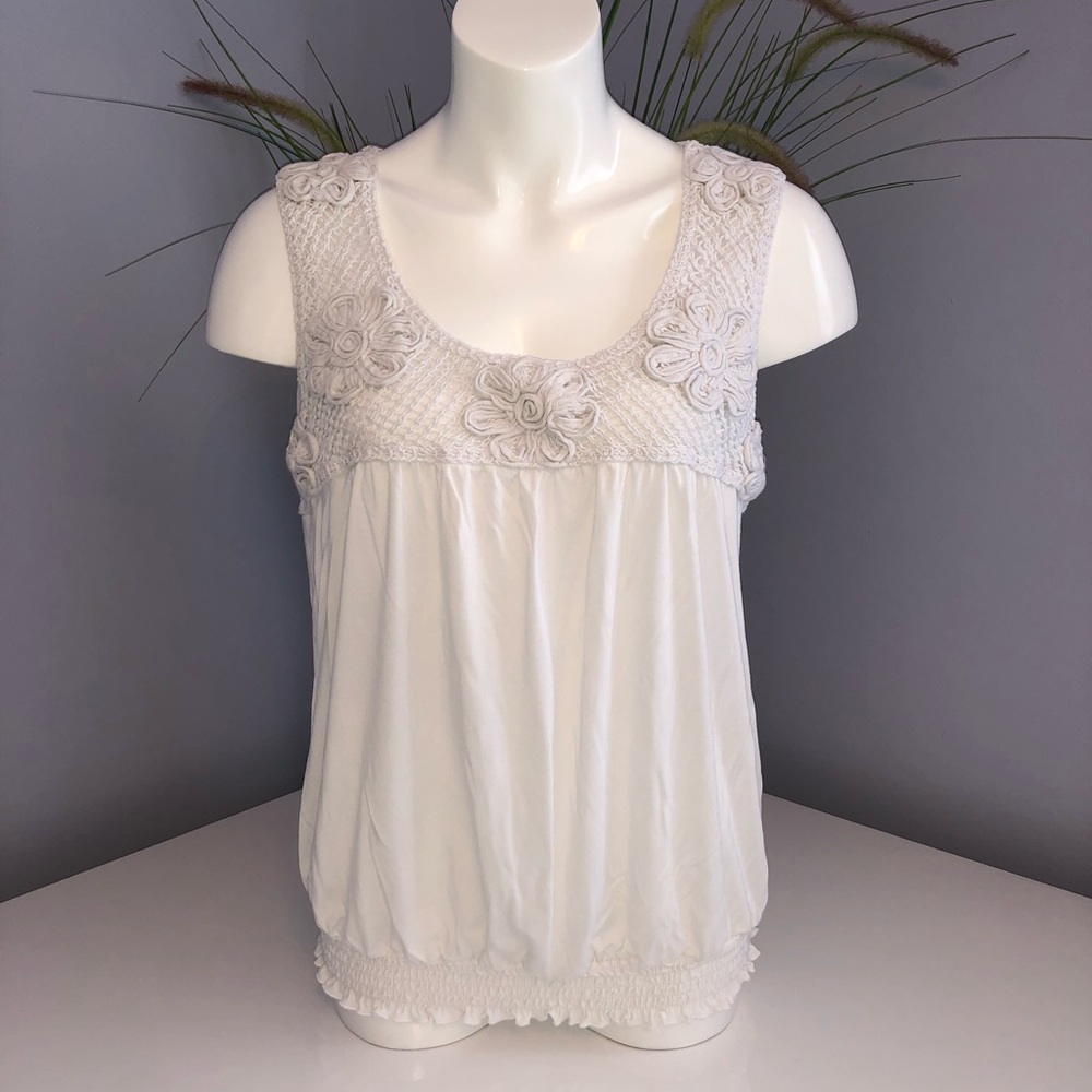 Cable & Gauge Crochet Detail Top XL